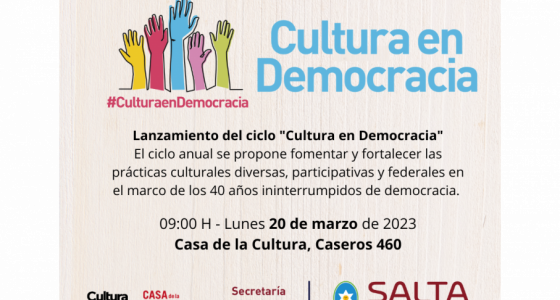 Hoy es el lanzamiento del ciclo “Cultura en Democracia”