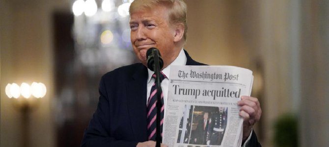 Trump celebra el fin de su impeachment: «Los demócratas hicieron todo lo posible para destruirnos»