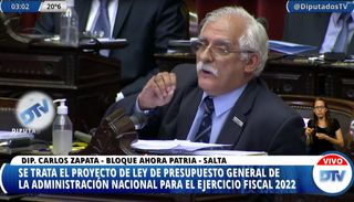 Carlos Zapata criticó duramente al presupuesto 2022