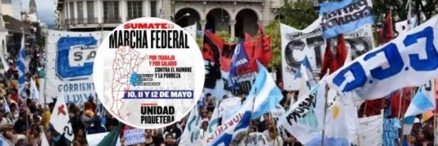 Cortes de calles en Salta por la comitiva que se suma a la Marcha Federal Piquetera