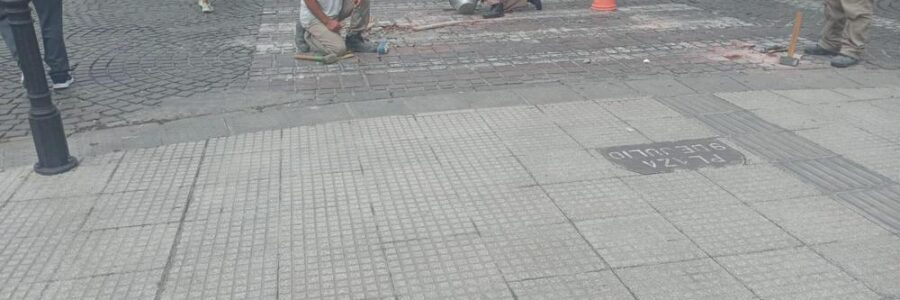 La Municipalidad arregló el adoquinado en el Casco Céntrico