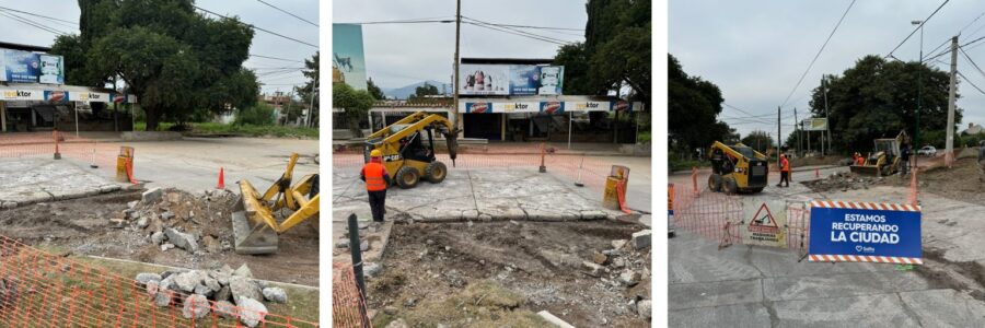 El municipio colocó nuevo hormigón en la calle Luis Güemes
