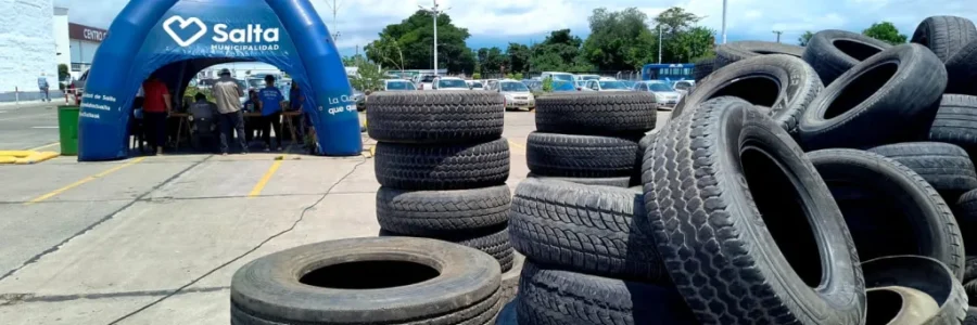 Más de 400 toneladas de neumáticos fuera de uso ya fueron acopiadas en el Neumatón