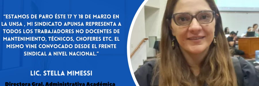 Entrevista Stella Mimessi- Secretaria Gral Administrativa Académica.