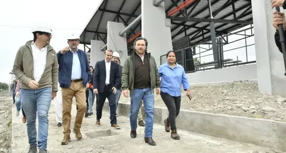Sáenz supervisó el avance de dos obras clave en Güemes: la nueva Terminal de ómnibus y la técnica Tesla