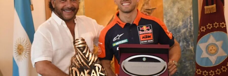 El gobernador Sáenz recibió a Luciano Benavides, campeón salteño del Dakar 2026