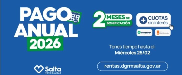 Desde hoy se puede acceder al Pago Anual de Tributos Municipales 2026