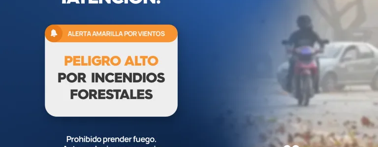 Alerta por vientos e incendios forestales en la ciudad durante los próximos días
