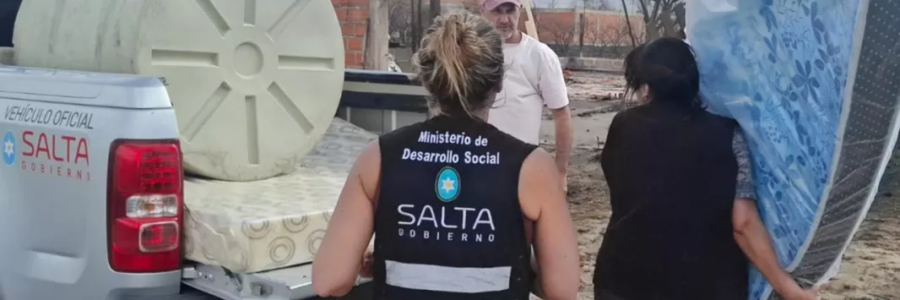 Desarrollo Social asistió a más de 25 familias afectadas por incendios y fuertes vientos