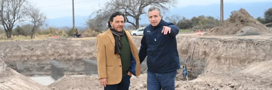 Comenzó la construcción del canal pluvial de la Autopista del Valle de Lerma: Sáenz supervisó las obras