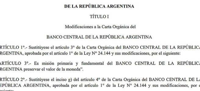 Este es el proyecto para cambiar el BCRA: punto por punto, las claves de la reforma